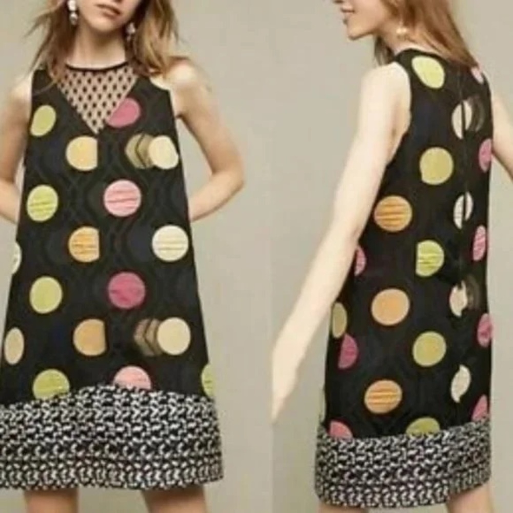 Maeve Anthropologie Polka Dot Tilde Jacquard Shift Dress XS - Picture 8 of 8